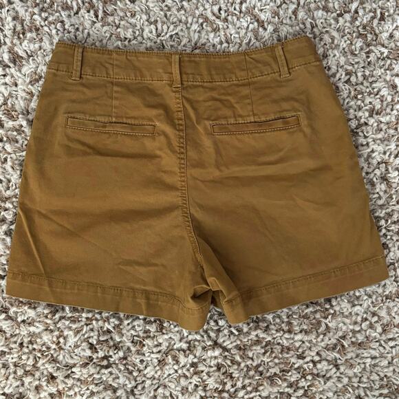 LOFT Size 6 The Washed Twill Shorts Chino Dark Tan - Picture 2 of 5
